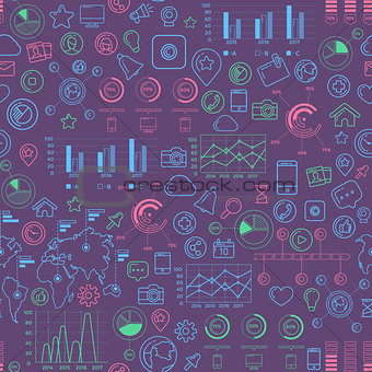 Social Media Colorful Seamless Pattern
