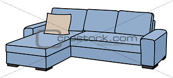 Blue big couch