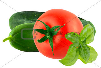 Fresh vegetables isolated on white background