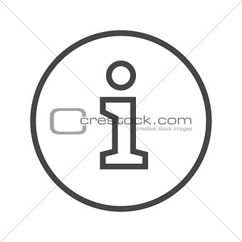 Information Sign Thin Line Vector Icon.