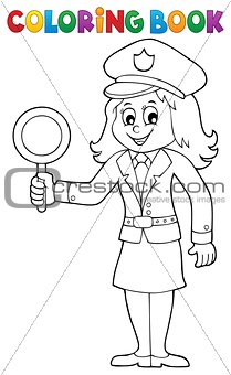Coloring book policewoman image 1