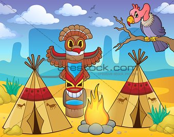 Native American campsite theme image 2
