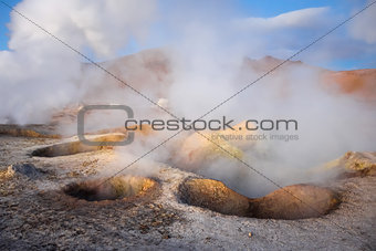 Sol de manana geothermal field in sud Lipez reserva, Bolivia