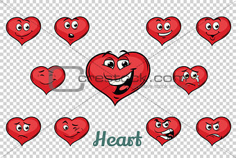 heart Valentine emotions characters collection set