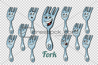 diner fork emotions characters collection set
