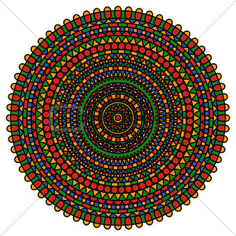 abstract vector doodle colored detailed bright mandala