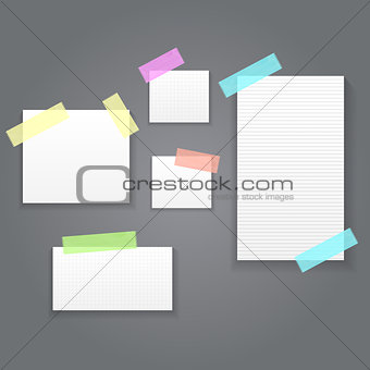 Sticky Paper Notes Pack Collection Set  Vector Illustration