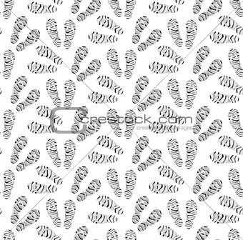 Footprints of shoes seamless pattern. Traces of footwear endless background. Shoes repetitive texture. Vector illustration.