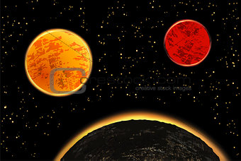 Exoplanets or extrasolar planets. Vector illustration.