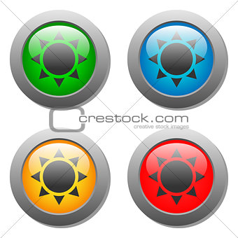 Goblets icon glass button set