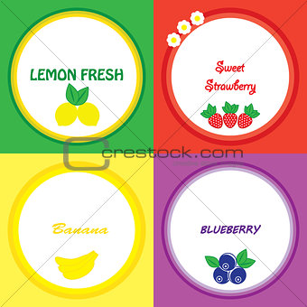 The stickers with fruits