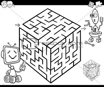 maze with robots for coloring