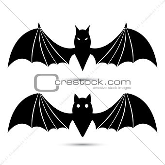 Vector silhouettes of bats