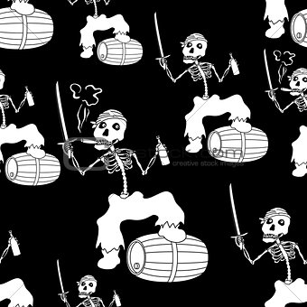 Jolly Roger Skeleton Seamless