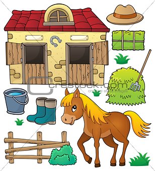 Horse and related objects theme set