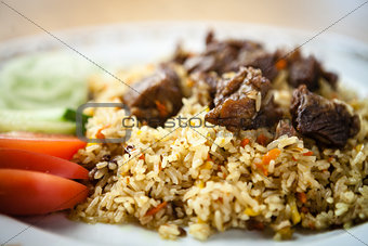 Uzbek pilaf with beef