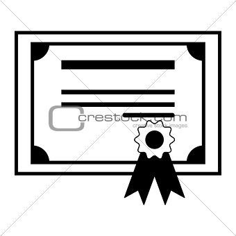 Certificate  the black color icon .