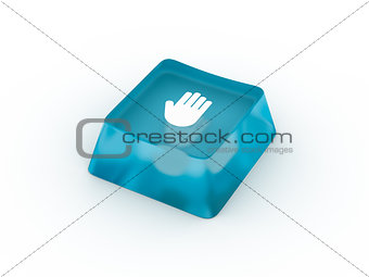 Palm symbol on keyboard button. 3D rendering