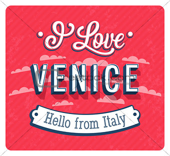 Vintage greeting card from Venice - Italy.