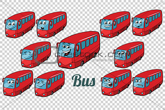 bus autobus collection set neutral background