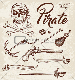 Weapons of pirates.