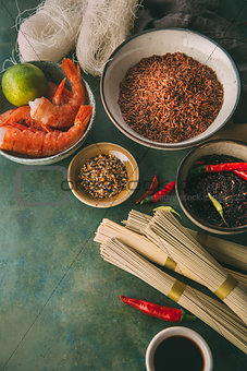 Ingredients for cooking Asian dishes