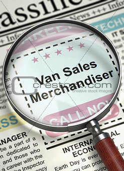Job Opening Van Sales Merchandiser. 3D.