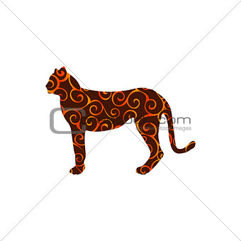 Cheetah wildcat color silhouette animal