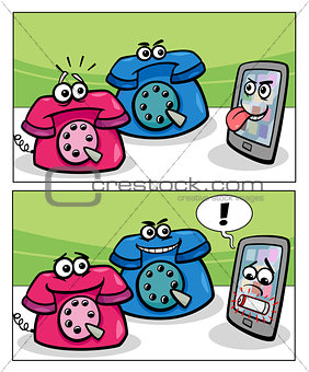 old phones and smart phone comics