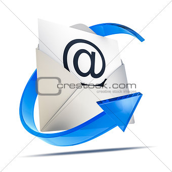 an envelope with an email sign