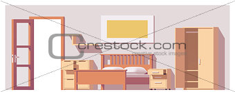 Vector low poly bedroom