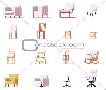 Vector chairs set