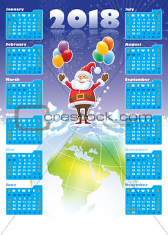 Santa Claus with Calendar 2018