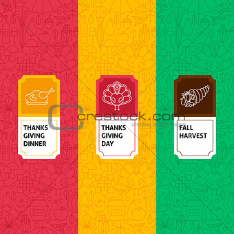 Line Thanksgiving Patterns Set