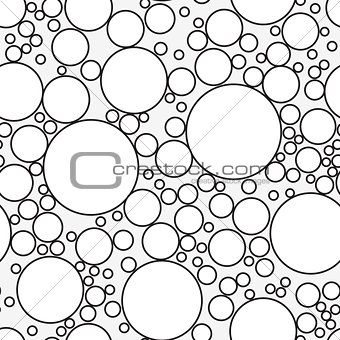 Seamless pattern with soap bubbles isolated on white background.