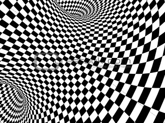 Abstract illusion. Black and white