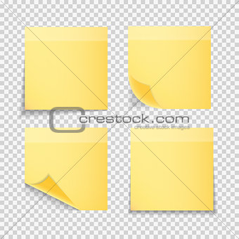 Sticky Paper Note on Transparent Background  Vector Illustration