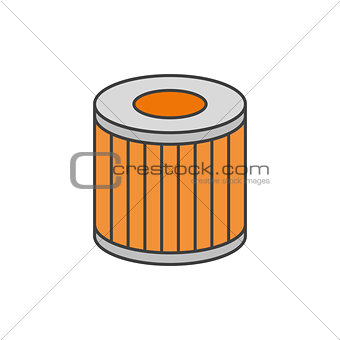 Car oil filter flat line icon
