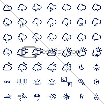 Set with weather icons