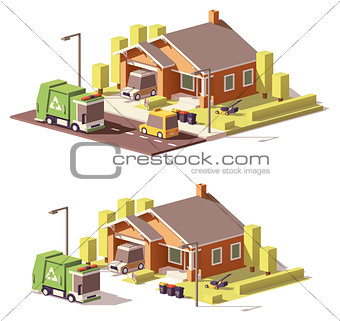 Vector low poly house icon