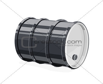 Black metal barrel for oil vector illustration.