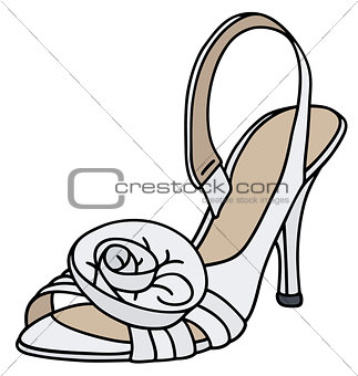 White bridal shoe