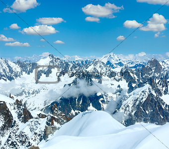 Mont Blanc mountain massif (view from Aiguille du Midi Mount,  F