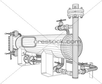 Wire-frame industrial equipment
