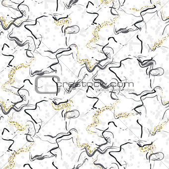 Marble stone with glitter accents seamless white vector texture.