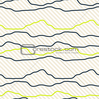 Black crooked horizontal rough line pattern gray and white.