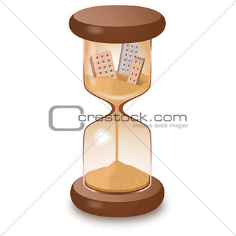 Hourglass leaking time illustration