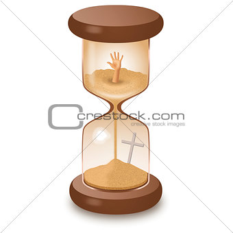 Hourglass sand glass leaking killing time illustration