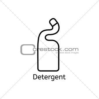 Detergents simple line icon. Liquid detergent thin linear signs. Means for cleaning simple concept for websites, infographic, mobile applications.