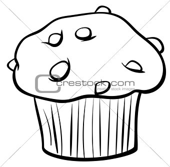 muffin with chocolate coloring book